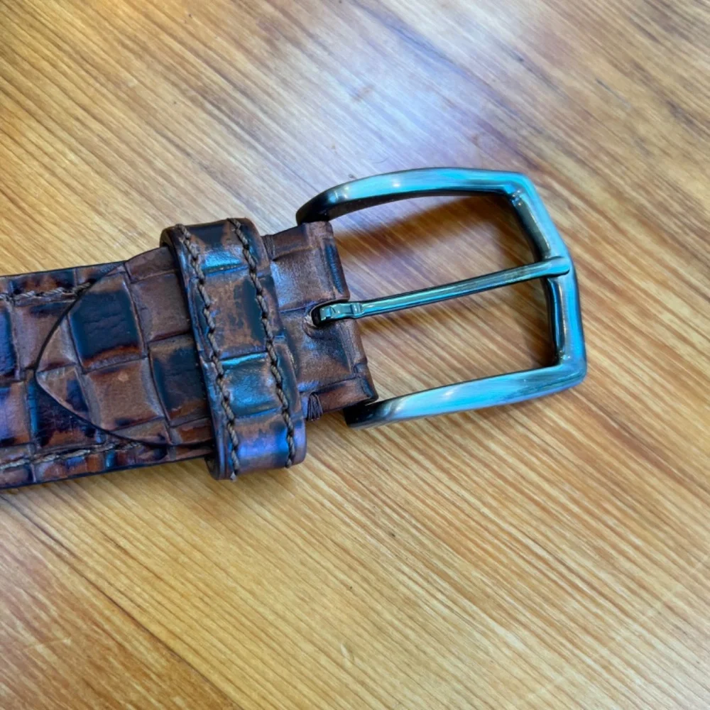 Berge Uomo Italian Leather Belt Brown &‎ Dark Brown Men's Size 44